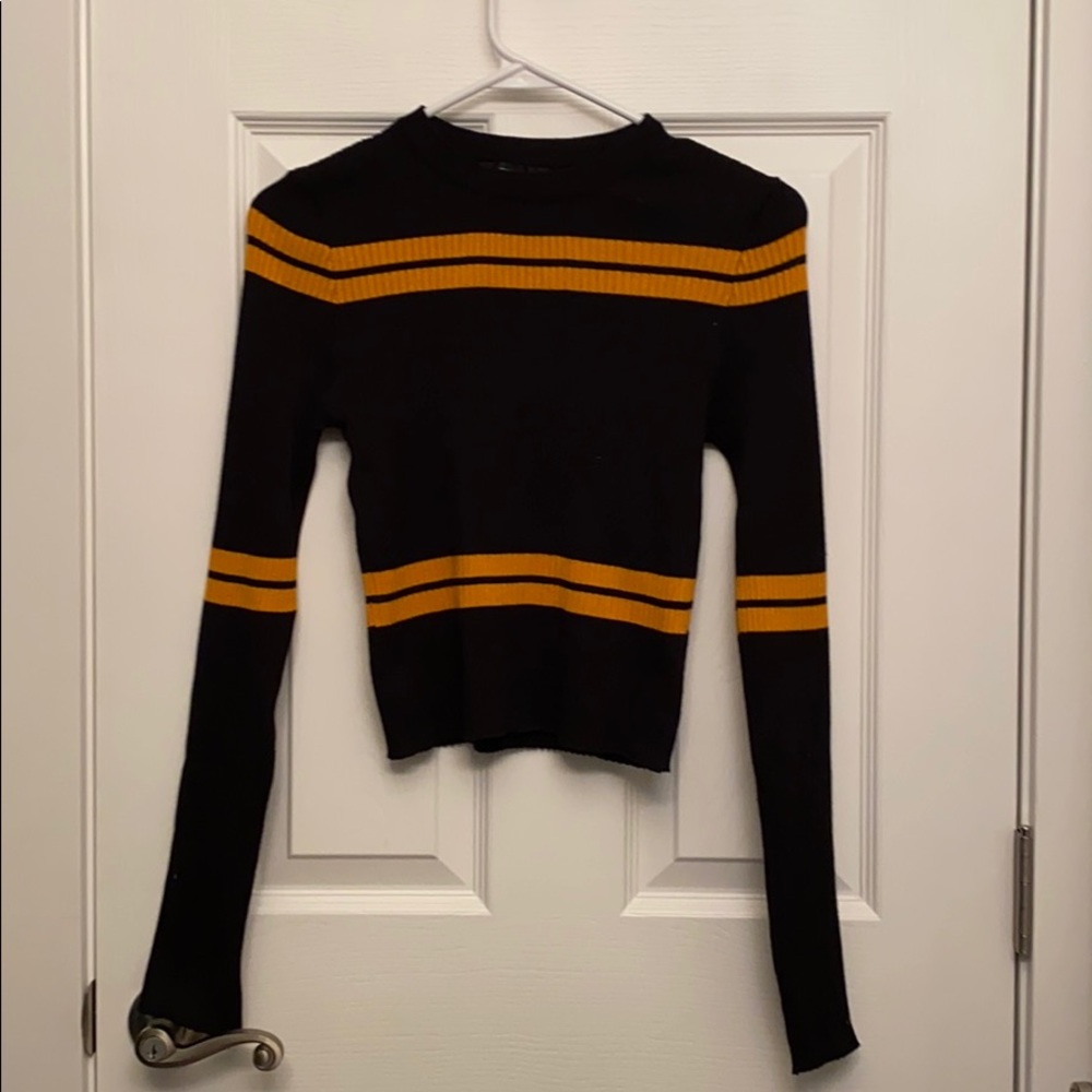 Black and yellow striped sweater